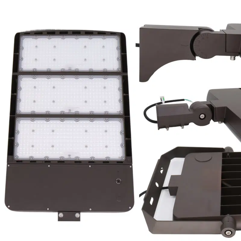 360 480 600 Watt Adjustable Led Area Light 54,000 To 90,000 Lumens 4000k 5000k 100 277v Bronze Optimized Sport Court Optics Display (1)