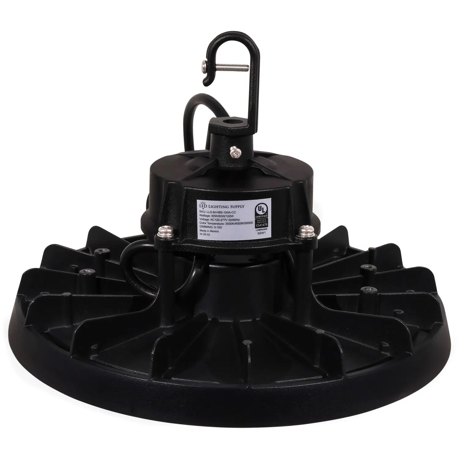 60 / 80 / 100 Watt Adjustable UFO LED High Bay: side view