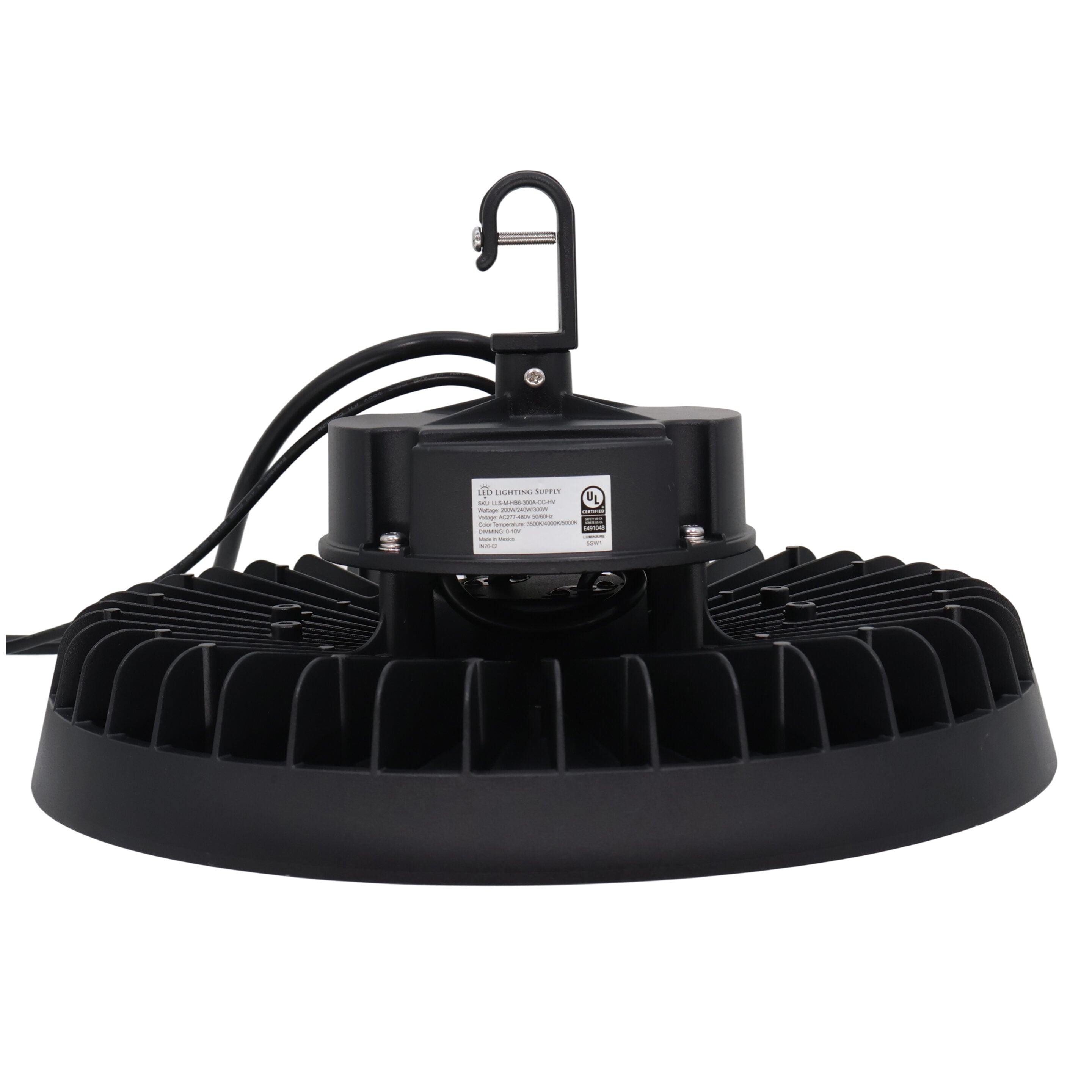 200 / 240 / 300 Watt Adjustable UFO LED High Bay: front view