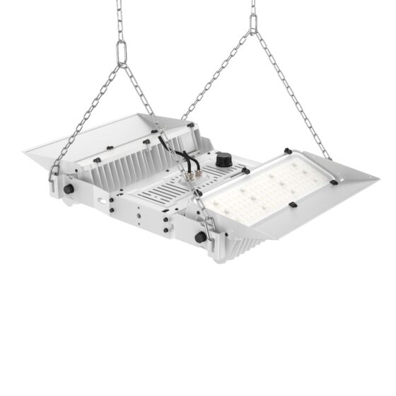 300 / 450 / 600 Watt Adjustable Indirect LED High Bay Sports Light: angled view