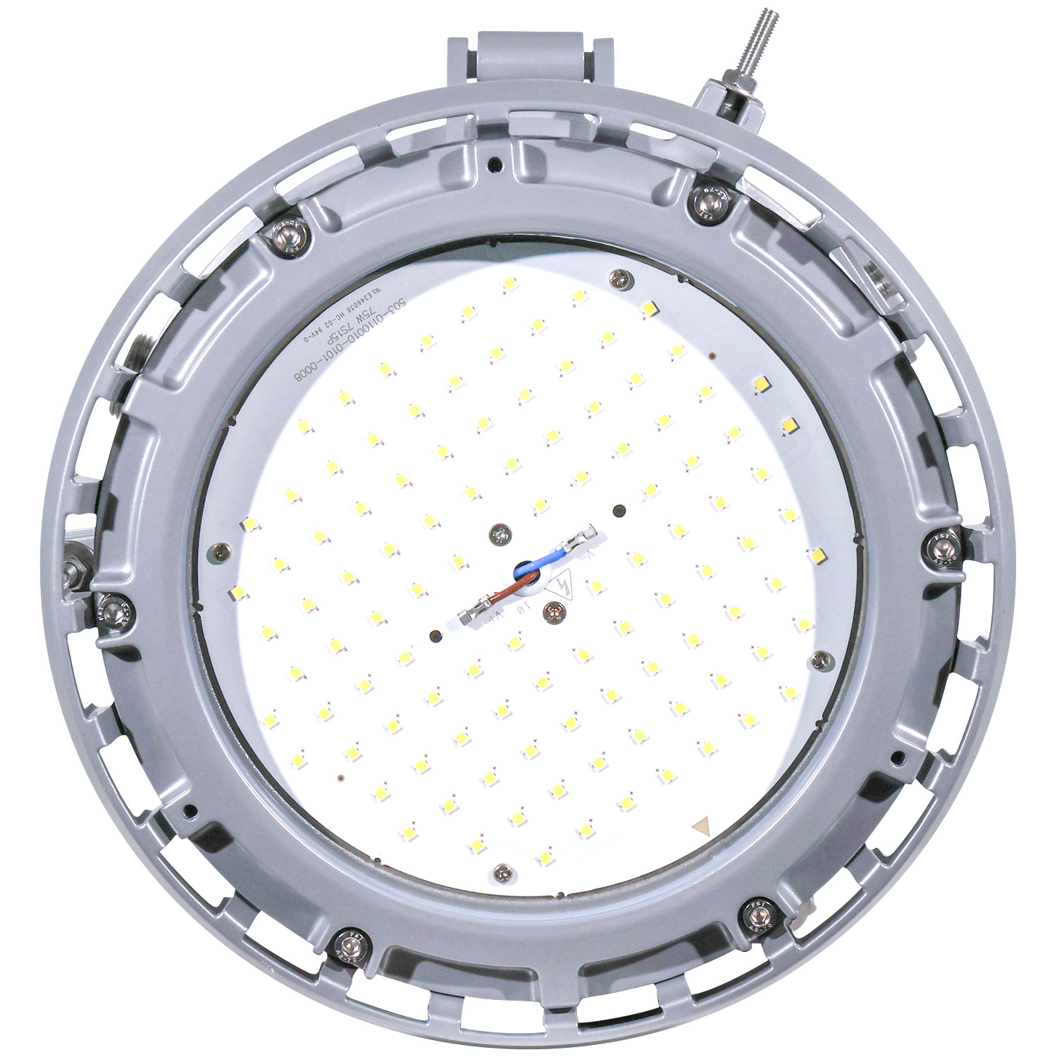 30 / 53 / 75 Watt Adjustable Round Explosion Proof LED Light: lens angle view