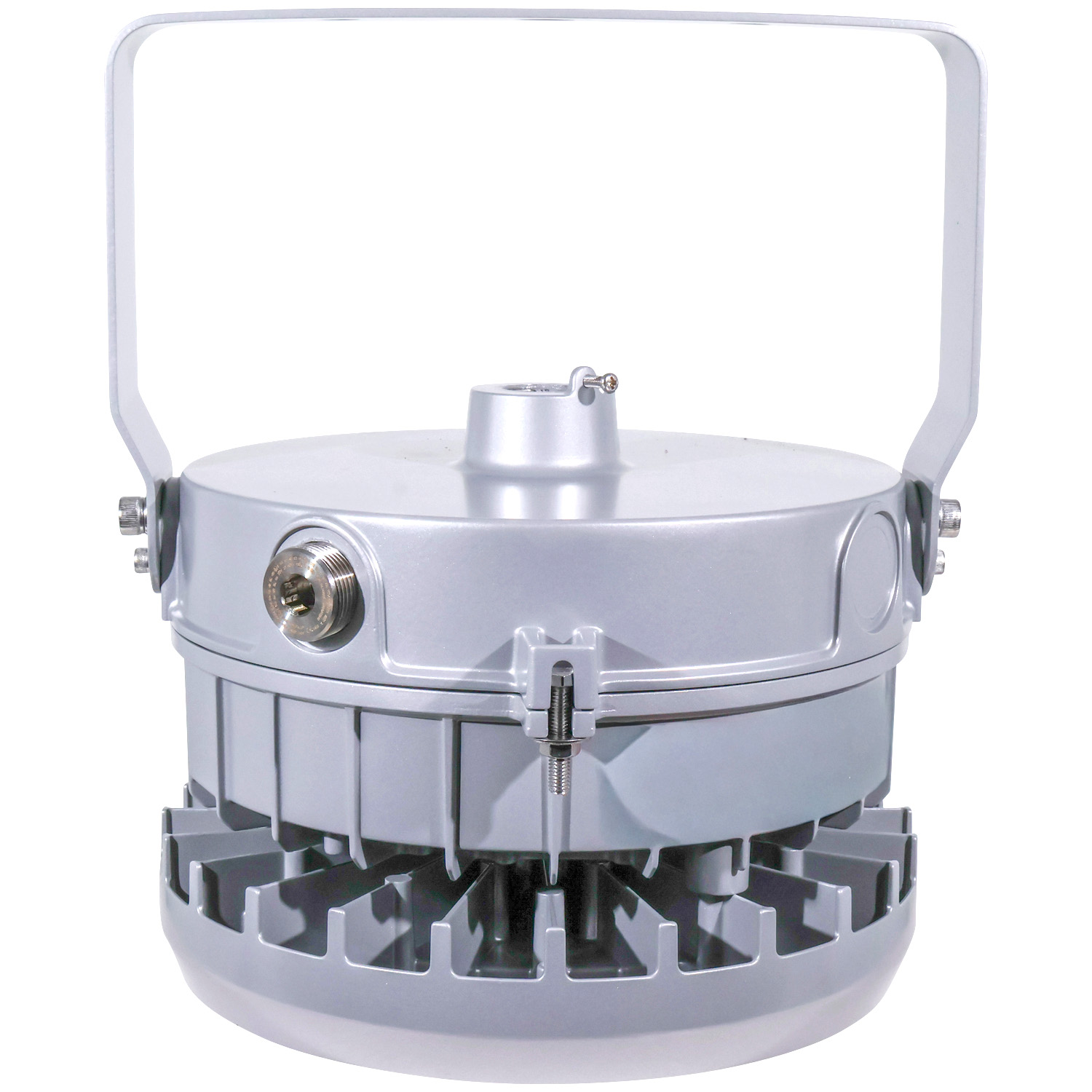 30 / 53 / 75 Watt Adjustable Round Explosion Proof LED Light: side angle view