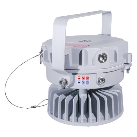 60 / 80 / 100 Watt Adjustable Round Explosion Proof LED Light: front view