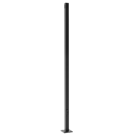 25 Foot Square Steel Light Pole: black finish with anchor base
