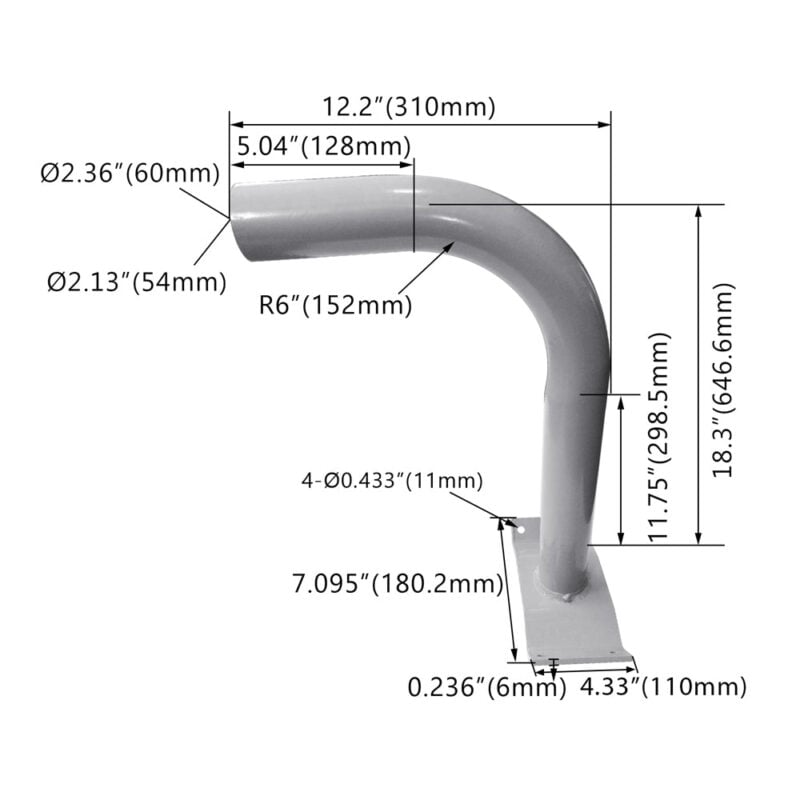 6 T O 9.5 Inch Wood Bullhorn Arm