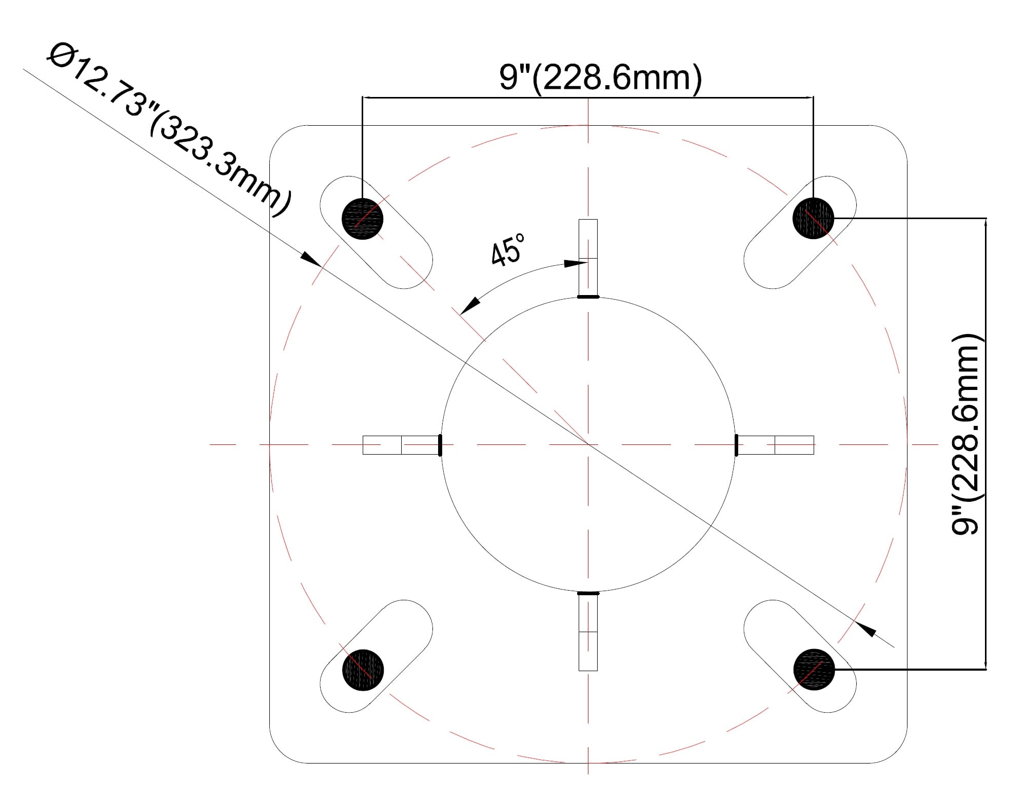 Bolt Pattern For 6 Inch Round 39 Foot Pole Dimensions Detail