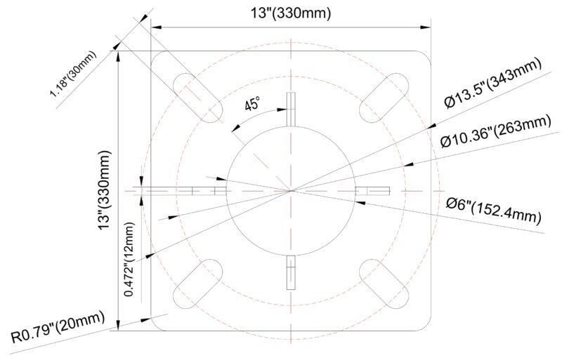 Flange For 6 Inch Round Steel 39 Foot Pole Dimensions Detail