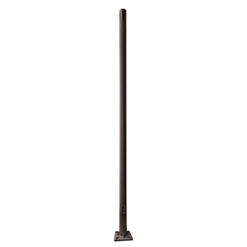 Straight 39 Foot Round Steel Pole Anchor Base Bronze