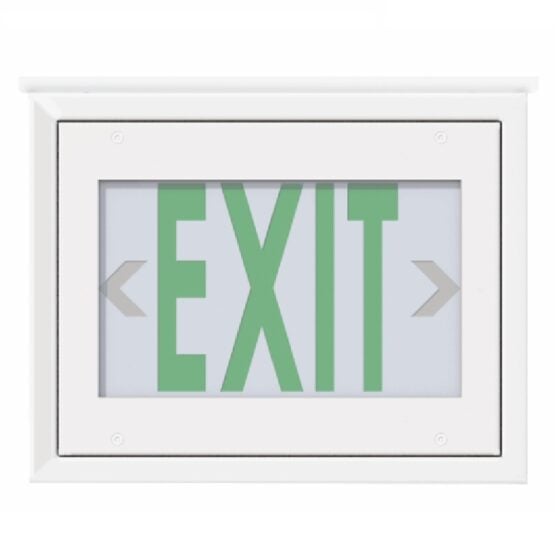 Detention Grade LED Exit Sign Top Mount: front product view