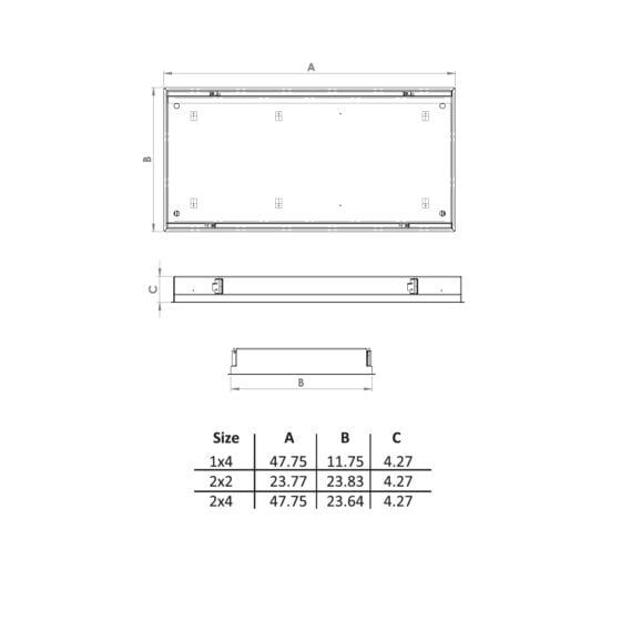 Recessed Sports Troffer Dimensions